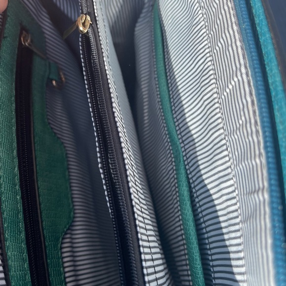 Teal and Brown Women's Bag Set - Picture 2 of 3